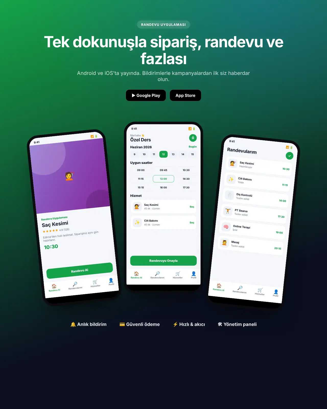 Slot App - Randevu Uygulaması demo