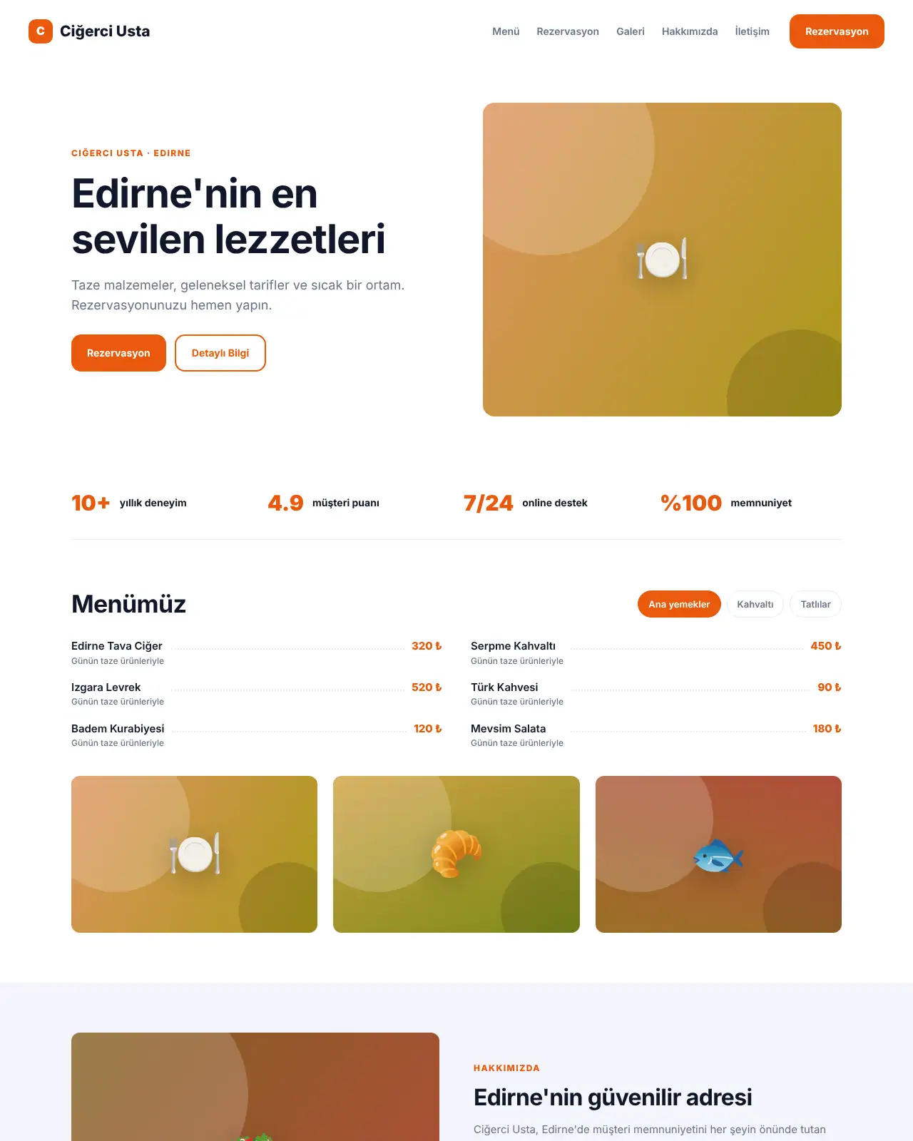 Sofra Restoran - Restoran & Kafe Web Sitesi demo