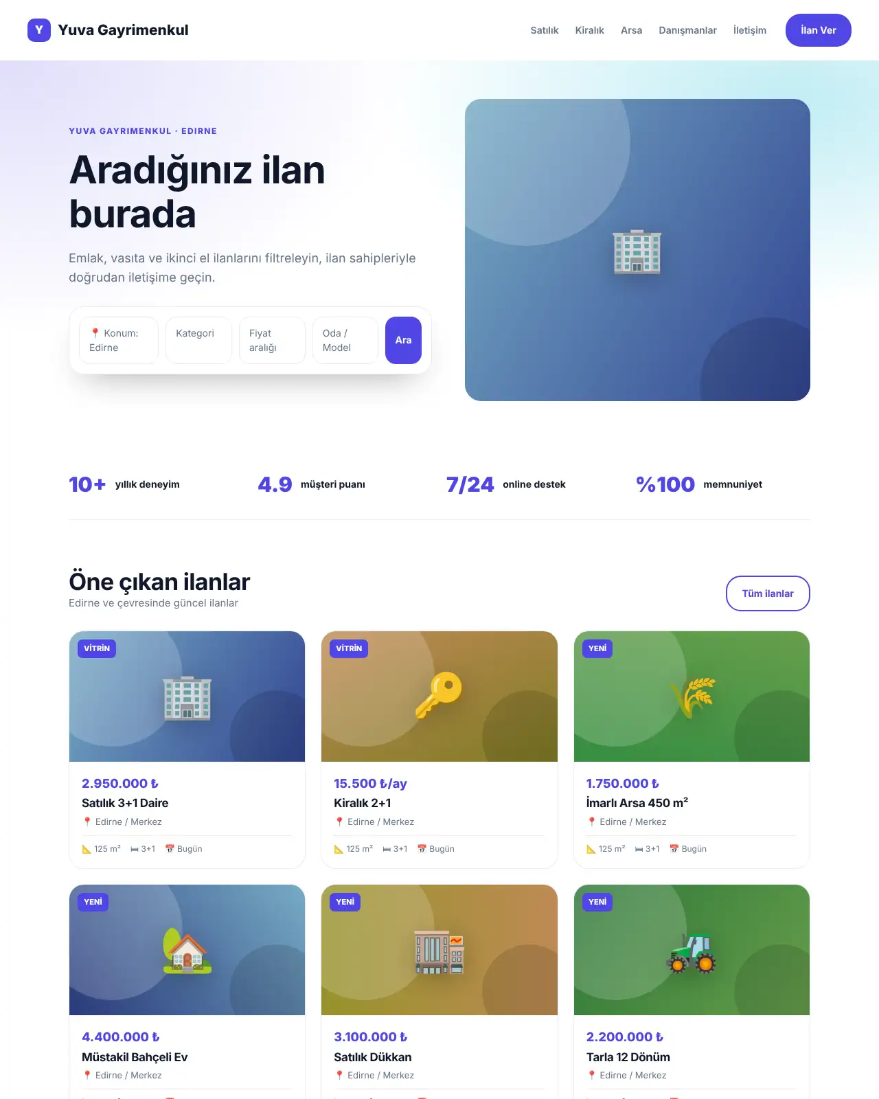 Tapu Emlak - Emlak Web Sitesi demo