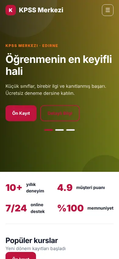 Usta Eğitim mobil görünüm