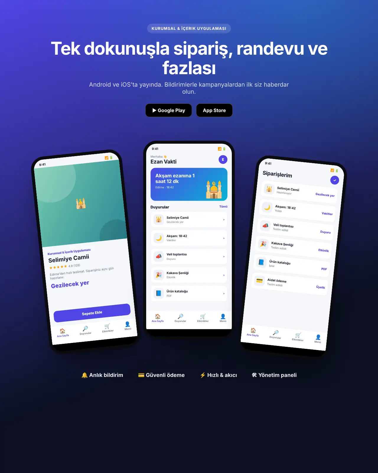 Vakit App - Kurumsal & İçerik Uygulaması demo