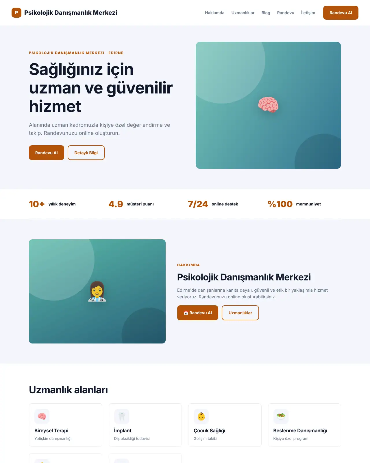 Vita Sağlık - Doktor, Klinik & Psikolog Web Sitesi demo