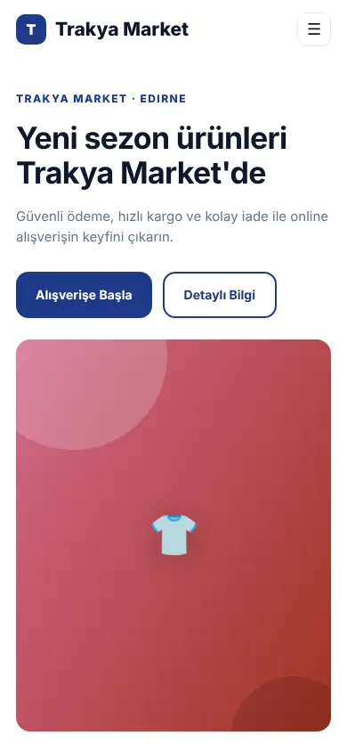 Vitrin E-Ticaret mobil görünüm