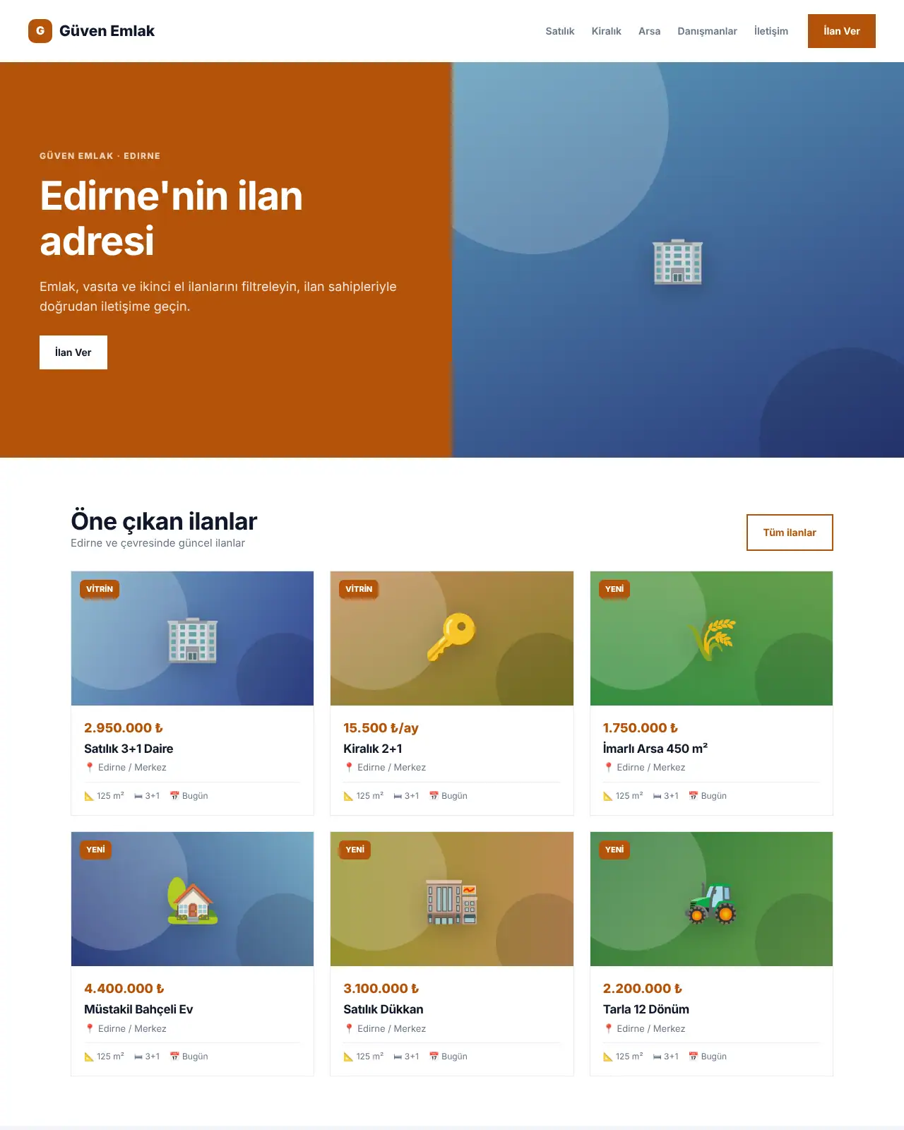 Yatırım Emlak - Emlak Web Sitesi demo